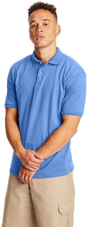 Hanes Adult 50/50 EcoSmart® Jersey Knit Polo Short Sleeve